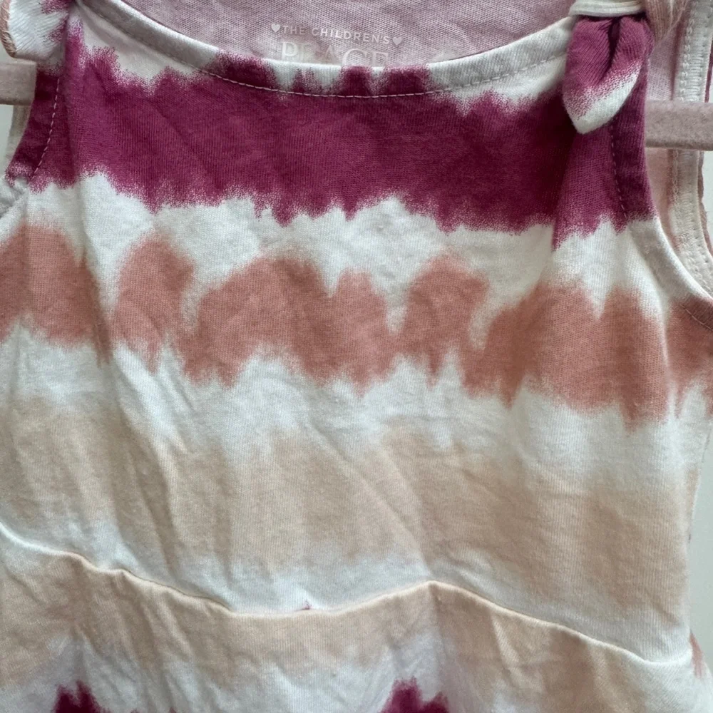 The Children's Place 12-18M Girls Pink and White Tank Top Flowy Dress - Picture 3 of 5